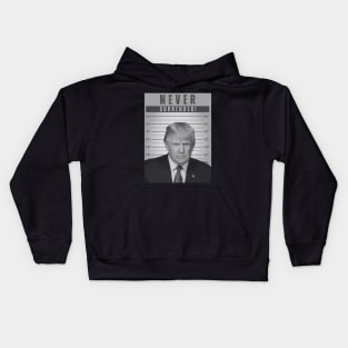 Trump mugshot not guilty Kids Hoodie